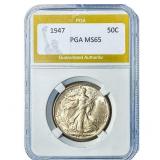 1947 Walking Liberty Half Dollar PGA MS65