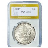 1887 Morgan Silver Dollar PGA MS65
