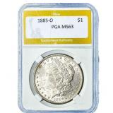 1885-O Morgan Silver Dollar PGA MS63