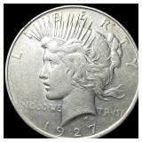 1927-D Peace Silver Dollar NEARLY  UNCIRCULATED