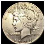 1934-S Peace Silver Dollar NICELY CIRCULATED