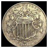 1866 Shield Nickel NEARLY UNCIRCULATED