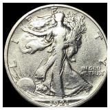 1921-S Silver Walking Liberty Half Dollar  LIGHTL