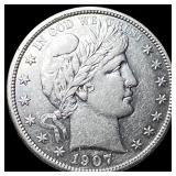 1907-D Silver Barber Half Dollar CLOSELY  UNCIRCU