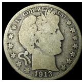 1913 Silver Barber Half Dollar NICELY  CIRCULATED