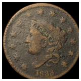 1833 Coronet Head Large Cent NEARLY UNCIRCULATED