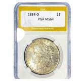 1884-O Morgan Silver Dollar PGA MS64