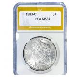 1883-O Morgan Silver Dollar PGA MS64