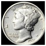 1921 Silver Mercury Dime NEARLY UNCIRCULATED
