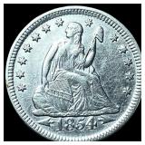 1854 Arrows Seated Liberty Quarter CLOSELY  UNCIR