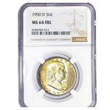 1950-D Franklin Half Dollar NGC MS64 FBL