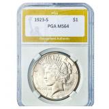 1923-S Silver Peace Dollar PGA MS64