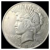 1934-D Silver Peace Dollar ABOUT UNCIRCULATED