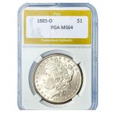 1885-O Morgan Silver Dollar PGA MS64