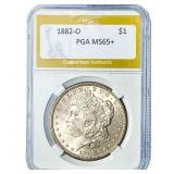 1882-O Morgan Silver Dollar PGA MS65+