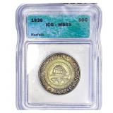1936 Norfolk Half Dollar ICG MS63