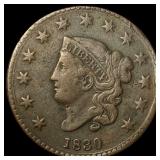 1830 Coronet Head Large Cent CLOSELY UNCIRCULATED