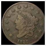 1830 Coronet Head Large Cent NEARLY UNCIRCULATED