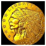 1908 Indian Head Gold $2.50 Quarter Eagle UNCIRCUL