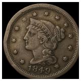 1849 Braided Hair Large Cent NEARLY UNCIRCULATED
