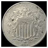 1868 Shield Nickel CHOICE AU