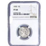 1955 Jefferson Nickel NGC PF68