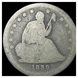 1839 Silver Seated Liberty Quarter NICELY  CIRCUL