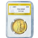 1987 1oz $50 Gold Eagle PGA MS69