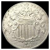 1875 Shield Nickel CLOSELY UNCIRCULATED