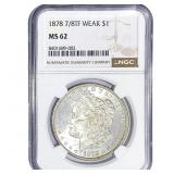 1878 7/8TF Morgan Silver Dollar NGC MS62