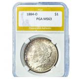 1884-O Morgan Silver Dollar PGA MS63