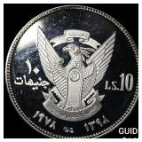 1978 Sudan Silver 10 Pounds Proof K-77