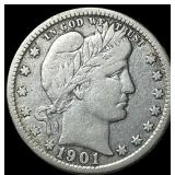 1901-O Silver Barber Quarter LIGHTLY  CIRCULATED