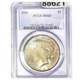 1926 Silver Peace Dollar PCGS MS63