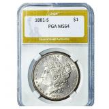 1881-S Morgan Silver Dollar PGA MS64