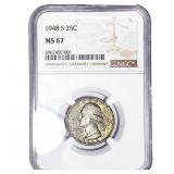 1948-S Washington Silver Quarter NGC MS67