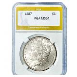 1887 Morgan Silver Dollar PGA MS64