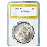1885-O Morgan Silver Dollar PGA MS64