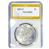 1885-O Morgan Silver Dollar PGA MS64