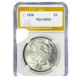 1926 Silver Peace Dollar PGA MS63