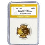 1991-W .2418oz Gold $5 Rushmore PGA PR70 DCAM
