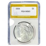 1926 Silver Peace Dollar PGA MS63