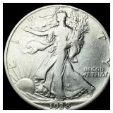 1938-D Silver Walking Liberty Half Dollar  LIGHTL