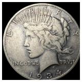 1934-D Peace Silver Dollar ABOUT UNCIRCULATED