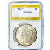 1884-O Morgan Silver Dollar PGA MS63