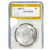1885-O Morgan Silver Dollar PGA MS64