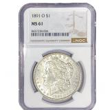 1891-O Morgan Silver Dollar NGC MS61