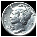 1924-S Silver Mercury Dime CHOICE AU