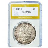 1881-S Morgan Silver Dollar PGA MS63