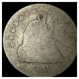 1861 Silver Seated Liberty Quarter HIGH GRADE